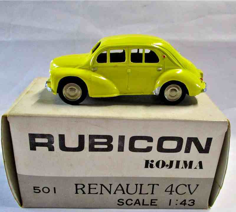 ルノー 4CV (黄色) 1/43 RUBICON No.501 (日本製)
