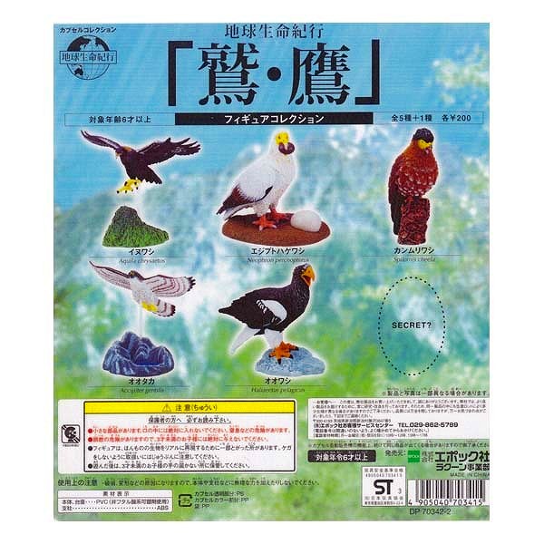 鷲・鷹 「地球生命紀行」 組立済み5種セット エポック社 ガシャポン
